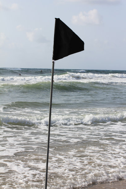 海滩上的黑旗图片下载