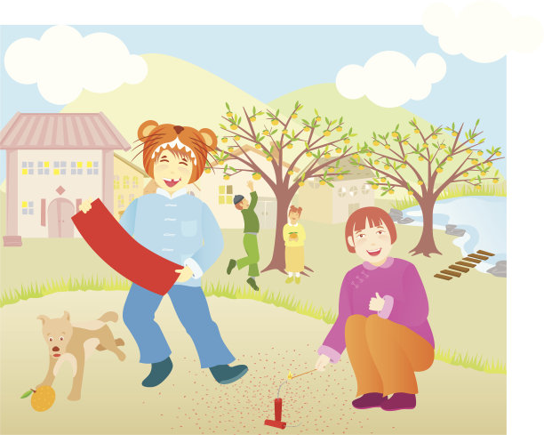 孩子们庆祝新年图片下载