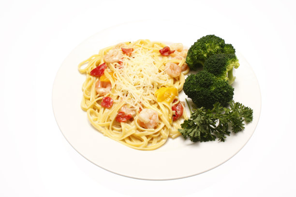 鲜虾配扁面条图片下载