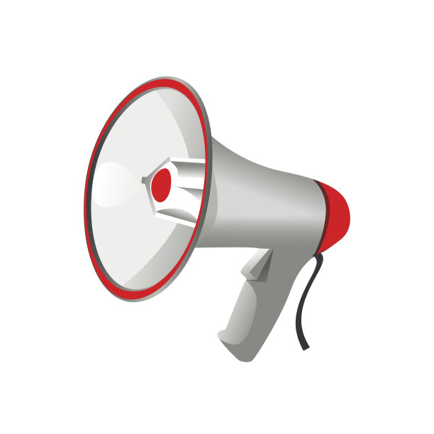 专业的扩音器，白色背景图片下载