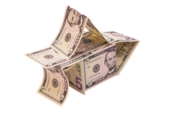 用五美元钞票建造的房子图片下载