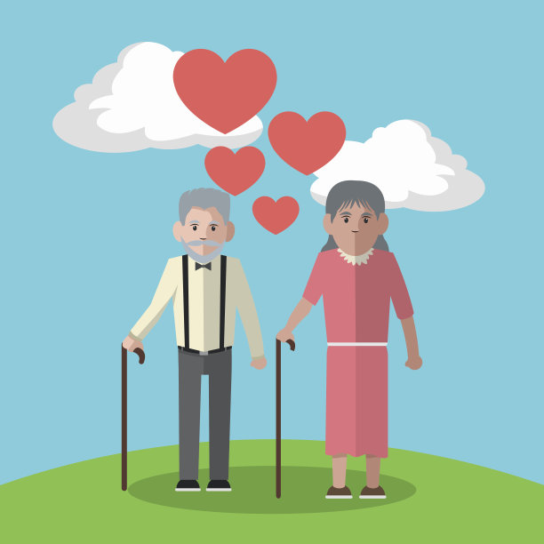 爷爷奶奶设计，人矢量，矢量插图图片下载