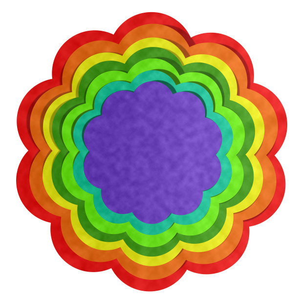 七彩花，纸艺术图片下载