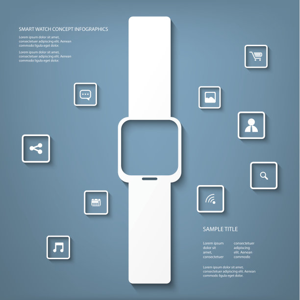 智能手表概念矢量插图信息图图片下载