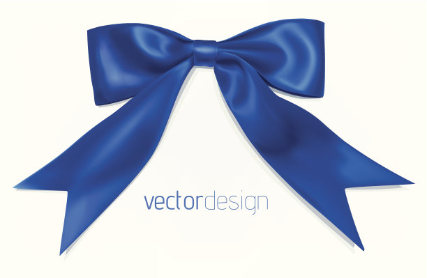 蓝色缎带和蝴蝶结。图片下载