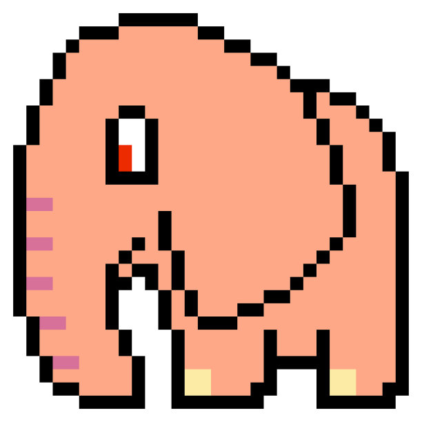 插图设计象素艺术大象图片下载