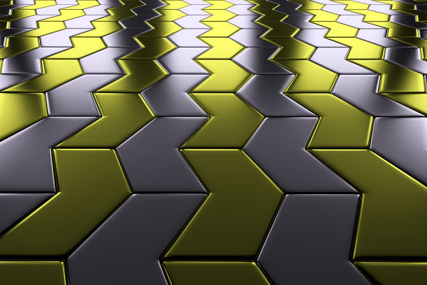 钢与金箭头块地板透视视图图片下载