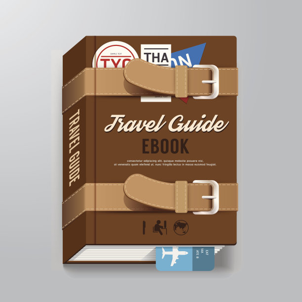 封面电子书旅游指南设计行李概念模板图片下载