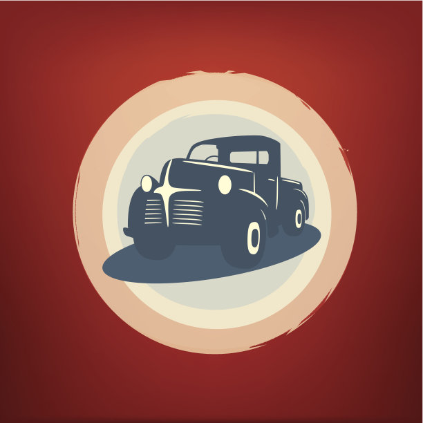 复古皮卡车矢量图片下载