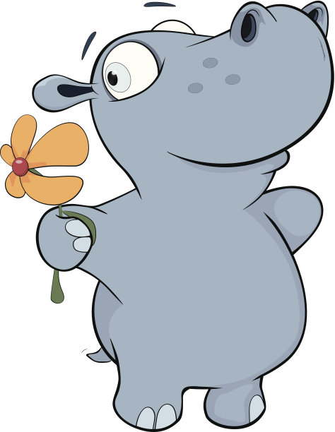 小河马。卡通图片下载