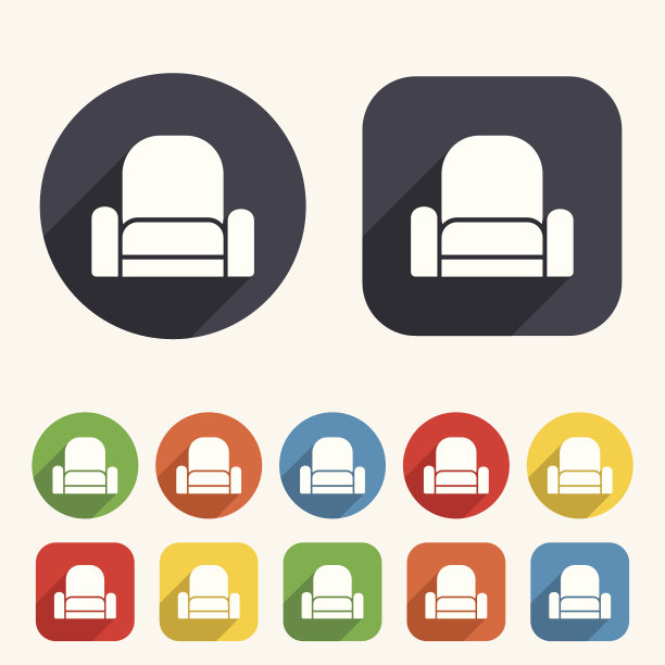 扶手椅标志图标。现代家具的象征。图片下载