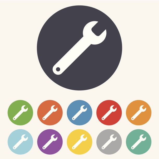 扳手键标志图标。服务工具的象征。图片下载