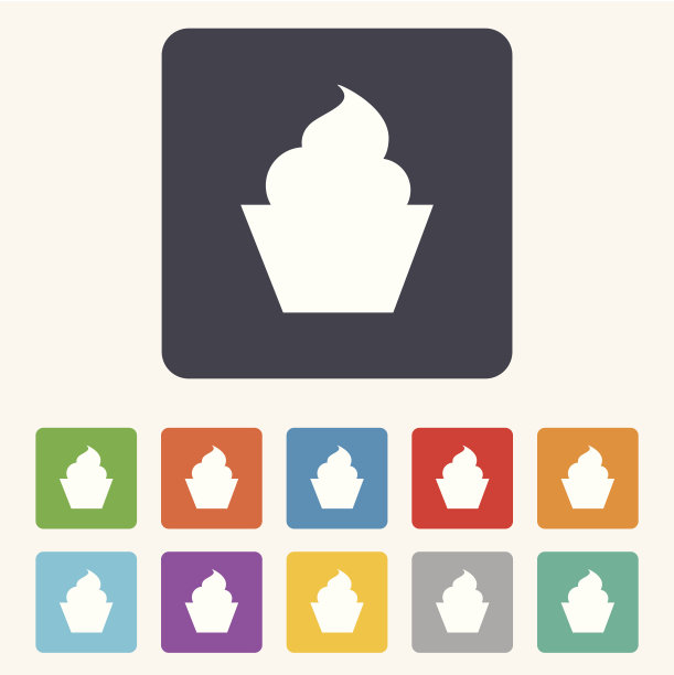 松饼的信号图标。蛋糕的象征。图片下载