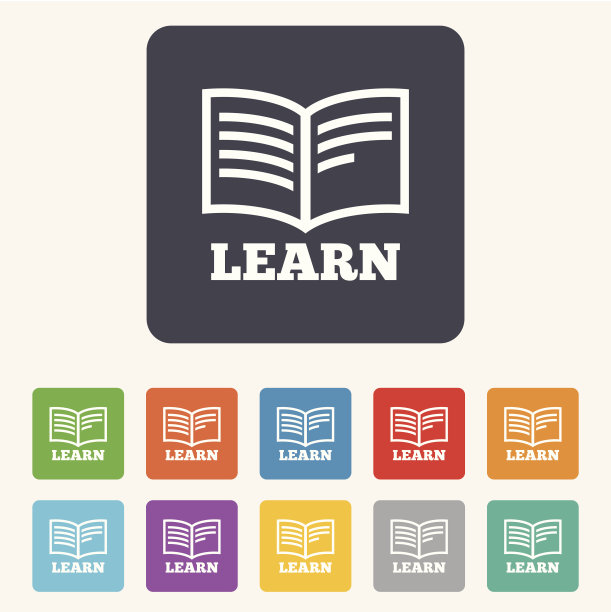 学习书签图标。教育的象征。图片下载