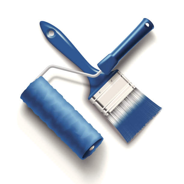油漆刷和滚筒图片下载