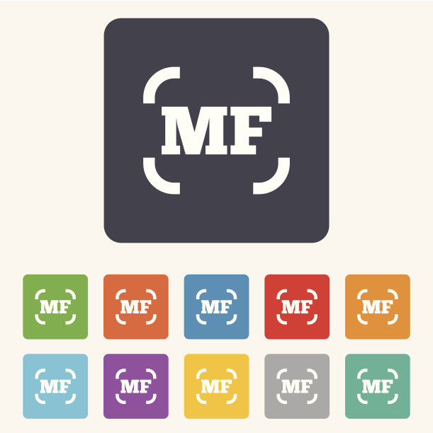 手动对焦照片相机标志图标。MF设置图片下载