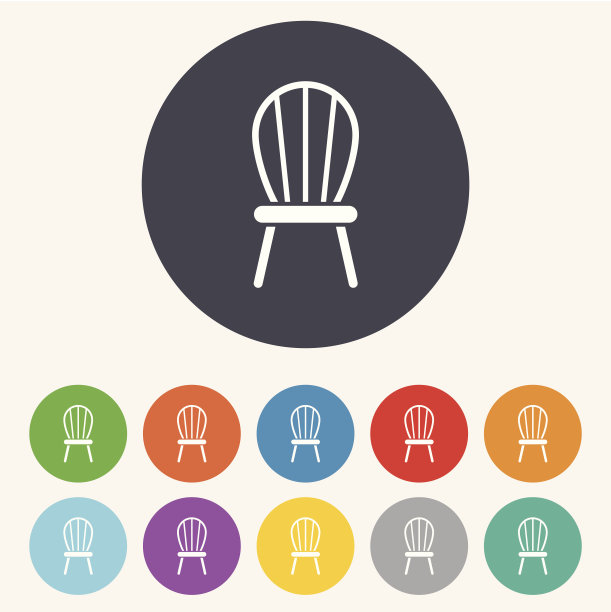 椅子标志图标。现代家具的象征。图片下载