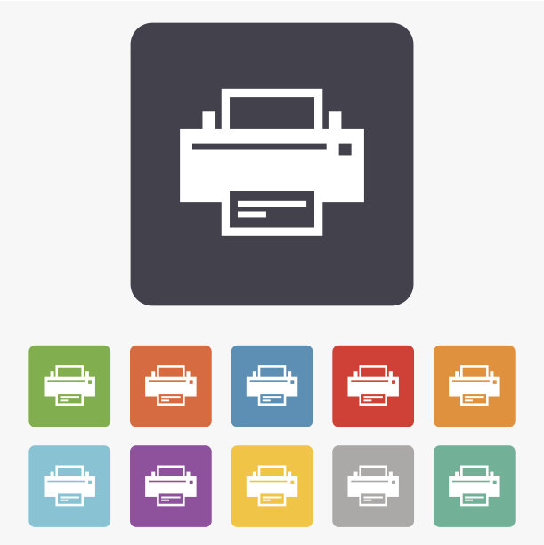 印刷标志图标。印刷符号。图片下载