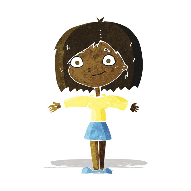 卡通快乐的女孩图片下载