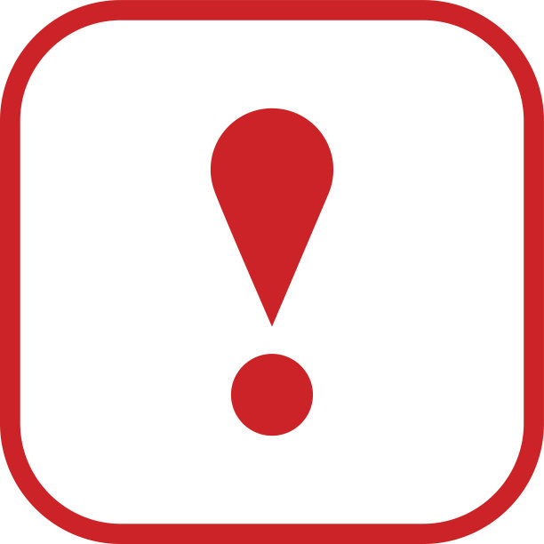 红色方块感叹号图标警告标志注意按钮图片下载