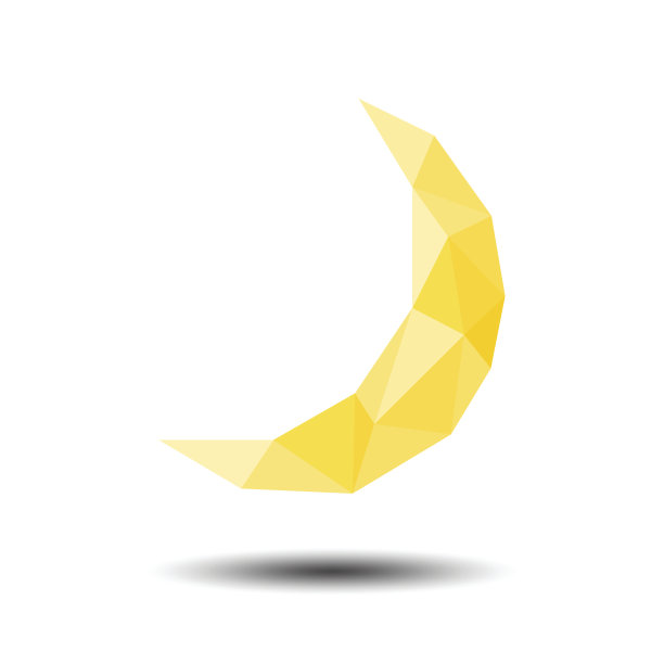 多边形月球图标图片下载