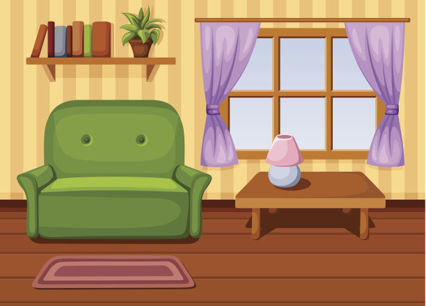 客厅。矢量插图。图片下载