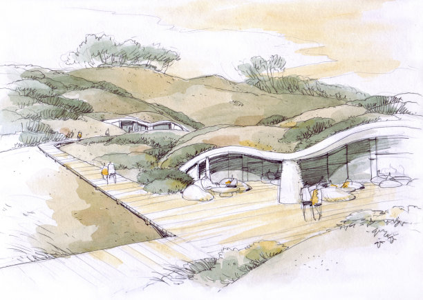 在公园的沙丘上露营图片下载