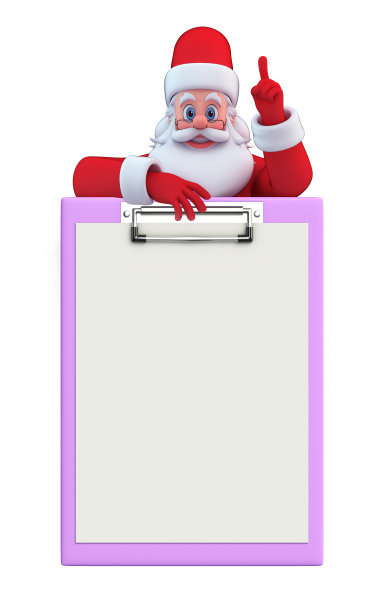 圣诞老人和记事本图片下载