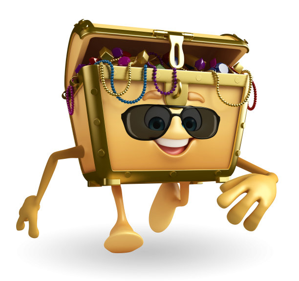 宝箱人物配墨镜图片下载