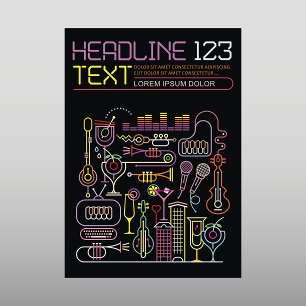 夜总会迪斯科派对霓虹图片下载