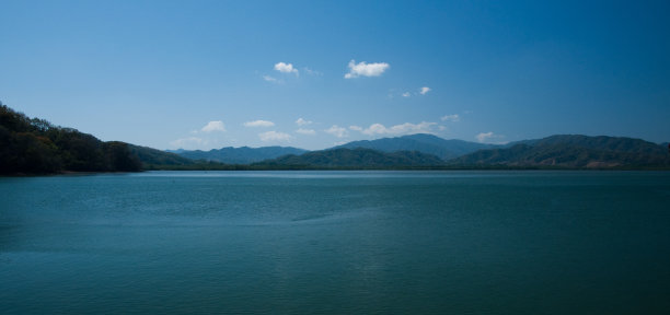 蓝天下的湖光山色图片下载