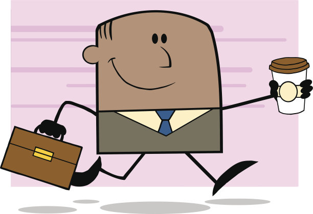 非洲裔美国商人跑去工作与公文包和背景图片下载