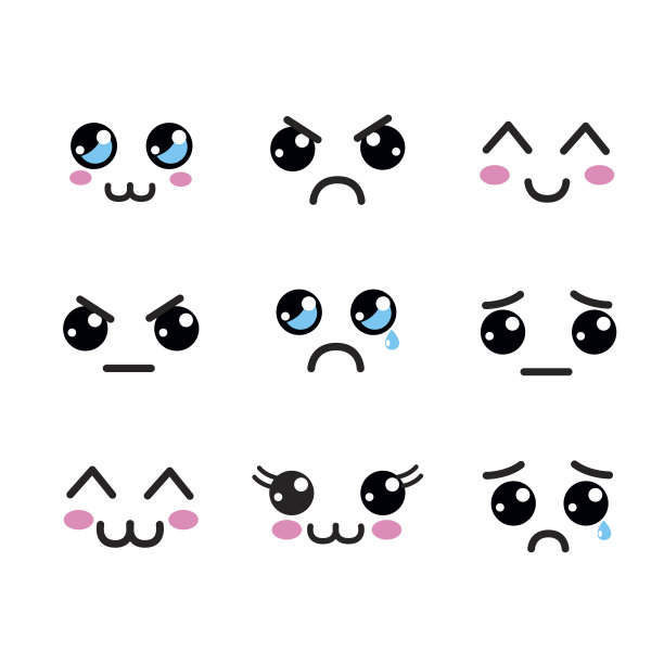 卡哇伊的眼睛图标素材图片