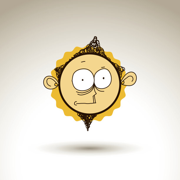 矢量图形绘制人格脸，奇异男性肖像图片下载