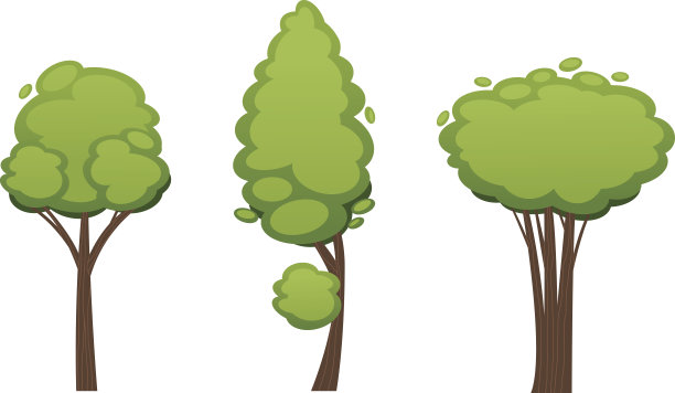 卡通树矢量图图片下载