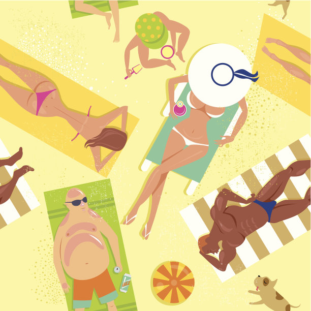 海滩上的人们图片下载