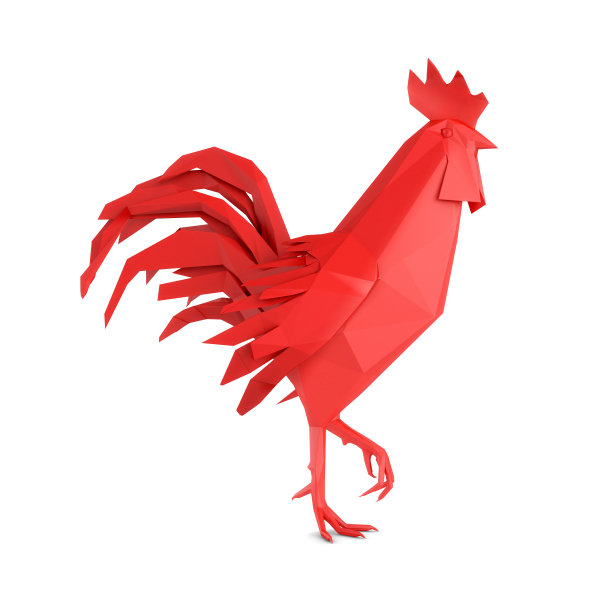 折纸红公鸡图片下载