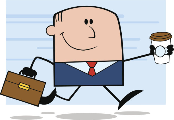 带着公文包跑去上班的商人图片下载