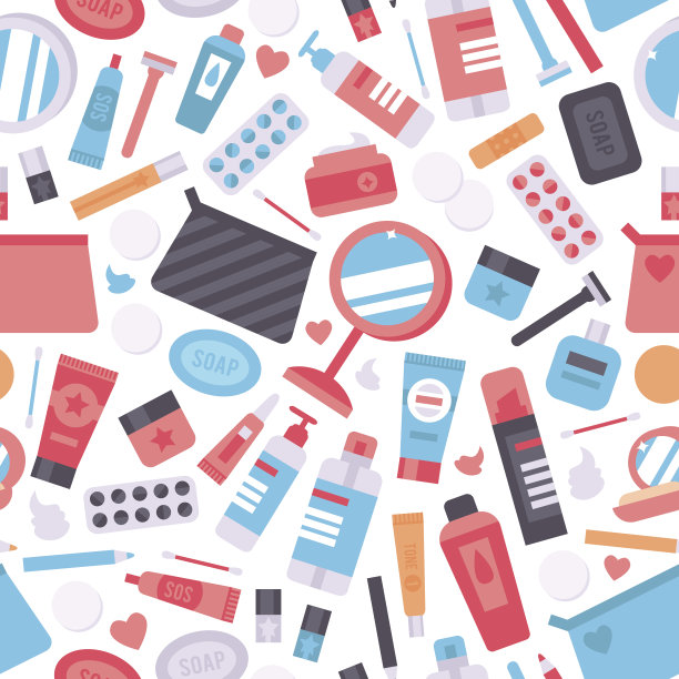 彩妆无缝图案美容艺术。图片下载