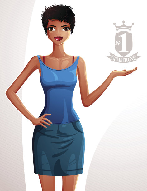 美丽的古铜色女人，全身画像。丰富多彩的画图片下载