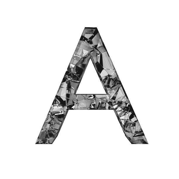 字母A就像破碎的玻璃。图片下载
