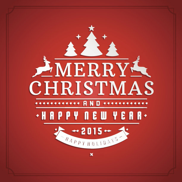 圣诞复古排印和装饰装饰图片下载