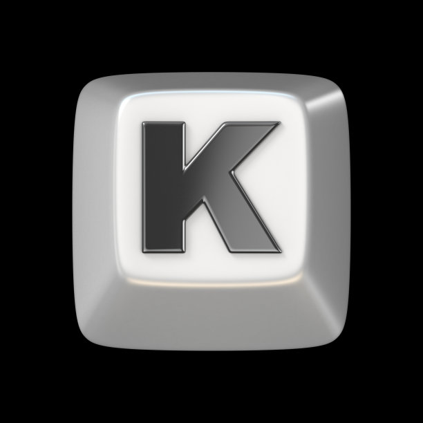 计算机键盘按键字体。字母K 3 d图片下载