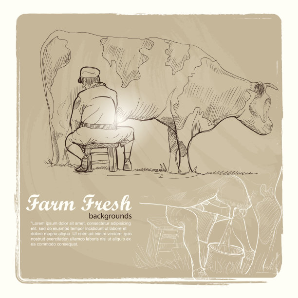 年份农业背景。手绘设计图片下载