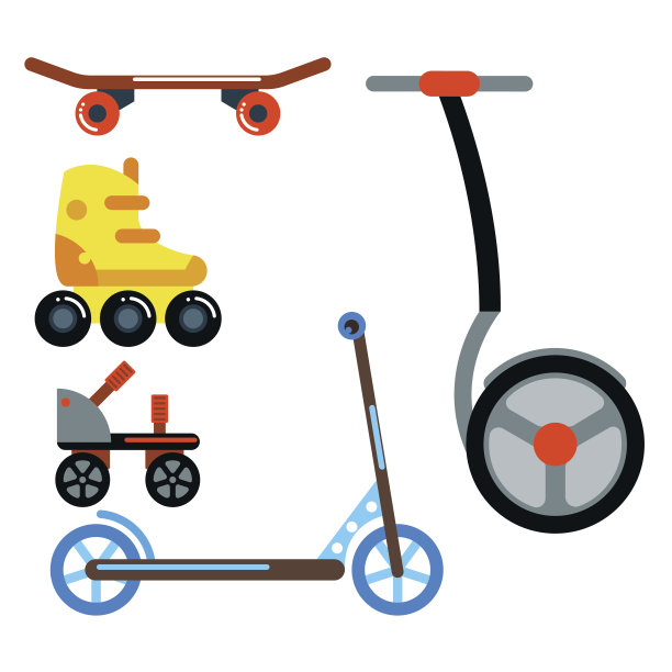 白色背景上的扁平风格自行车矢量图图片下载