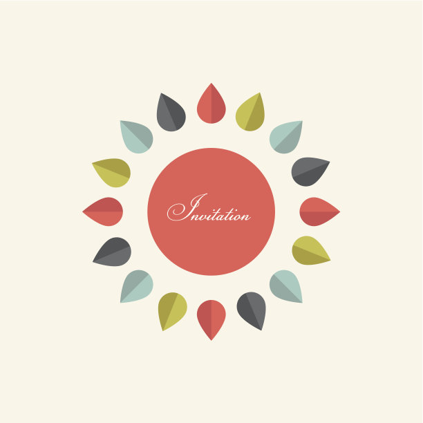 邀请ccard。平坦的装饰。图片下载