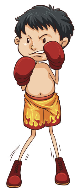 一个拳击手的简单素描图片下载