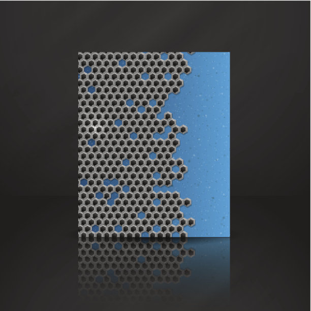 六角金属旗帜。图片下载