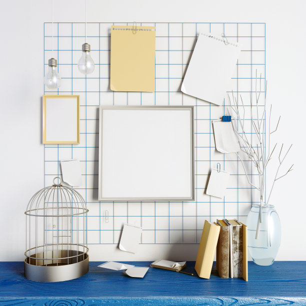 3 d图,工作场所。阁楼风格。图片下载