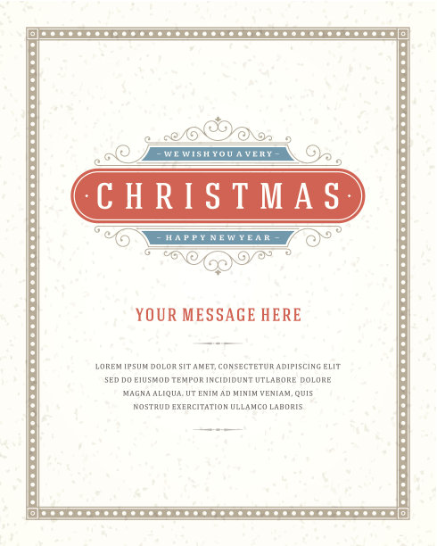 圣诞复古排印和装饰装饰图片下载